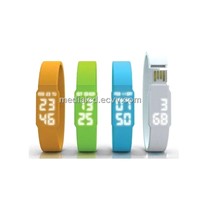 2013 New Products Silicone Bracelet LED Watch USB