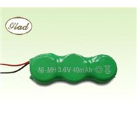 3pcs Ni-Mh button cell battery pack 3.6V 40mAh