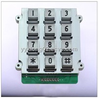 3x4 bright metal telephone keypad for kiosk