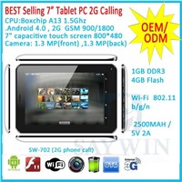 Best selling tablet 7 inch android 2G Phone call