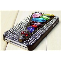 Colorful 3D Stereoscopic Crystal Diamond Case for iPhone 4/4s/5, Unique Zip Design