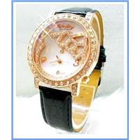 Fashion Lovely Leather Girls Hello Kitty Watch