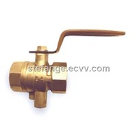 Full port brass ball valve with measuring temperature holes