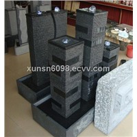 LED light granite water features