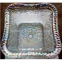 Newest China Pedicure Spa Chair Glass Bowl with sparkle for Nail Salon