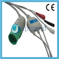 Nihon Kohden TEC-5200A ECG cable with 5 lead wires,11pin