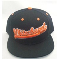 Orange embroidery thread logo snapback cap