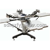 Rotation screen printing machine 4 color six-station