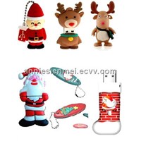 Santa Claus\christmas PVC USB flash drive,Rubber USB flash drive