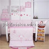 EU design 100 cotton crib bedding set baby girl pink bedding sets nursery bedding set cot bedlinen