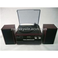 wood audio Programmable turntable player with CD/MP3 Player