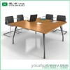 Carol-06 Steel frame square conference table with wire managerment