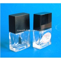 11ml square clear glass nail polish bottle with plastic cap wholesale xuzhou