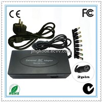 120W laptop adapter for (round 2-pin with 8 DC interfaces )
