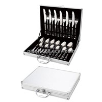 24pcs Stainless Steel Cutlery Set with Wooden Box
