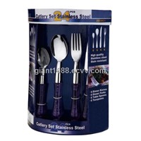 24pcs Stainless Steel Cutlery Set with Paper Box