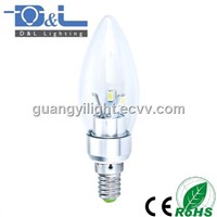 3W SMD LED Candle Bulb CE ROHS E14 Glass Clear cover