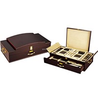 84pcs Stainless Steel Golden Cutlery Set with Wood Box