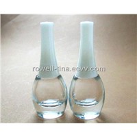 8ml round clear glass nail polish bottle with white cap xuzhou wholesale