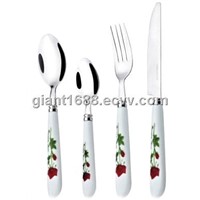 Ceramic Handle Cutlery Set