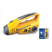 Crank Dynamo Solar flashlight Radio