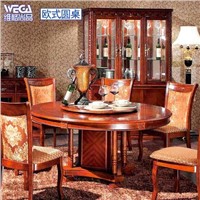 European Classical Solid Wood Indoor Home Furniture Round Dining Table 215