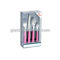 New PVC box Plastic Handle Cutlery set