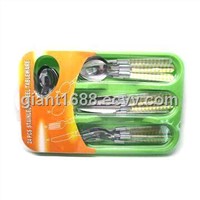 Plastic Handle Cutlery Set with Plastic Tray