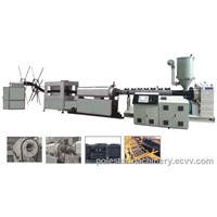 Plastic PE carbon spiral reinforcing pipe extrusion line