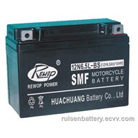 SMF Motorcycle battery 12N6.5L-BS,sealed factory activated