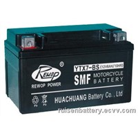 SMF Motorcycle battery YTX7-BS, lead acid, rechargeable, dry,maintance free