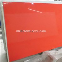 Solid Red Hot Quartz Stone Slabs 3200*1600mm