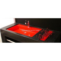 Staron Onxy Black Solid Surface Vanities Bathroom Vanity Top