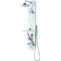 Super White Glass Massage Panel With Flower CF-6001