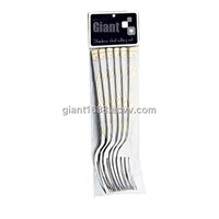 Supermarket Hot Sell 6pcs Stainless Steel Cutlery with Paper Card