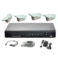 Surveillance System, 4-channel 3G and Wi-Fi Function/DVR and 4-piece Waterproof Night Vision Camera