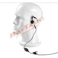 Two way radio Earhook earpiece with inline PTT/Microphone Transparent color
