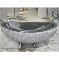 absolute black granite bathtub