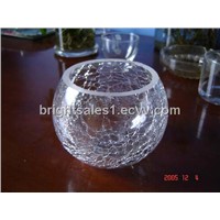 crack bulb glass candle holder, glass vase (CC102)
