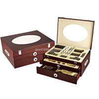 High Class 125pcs Stainless Steel Cutlery Set with Wooden Box
