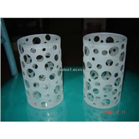 hurricane glass vase with sand blasting dots (CC098)