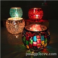 mosaic craft glass candle cup holder