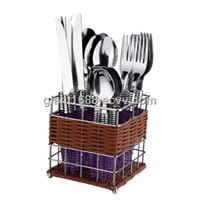 Plastic Handle Cutlery Set with Craft Basket GP107