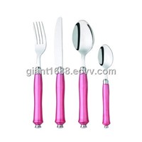 Plastic Handle Flatware Set,Spoon,Knife and Fork,PP Cutlery