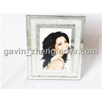 white glass swarovski photo frame 4x6inch