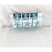 blue swarovski fishstar glass candle holder