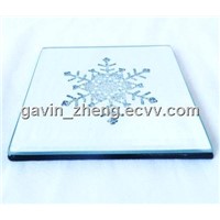 snow shape swarovski diamonds glass cup mat