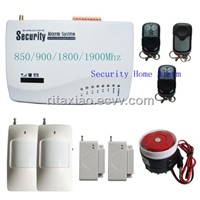 10 defend zones Wireless security Home Intelligent Burglar GSM Alarm System with 2 pir sensor