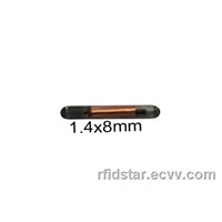 1.4x8mm 134.2KHz FDX-B RFID Glass tag/Microchip for animal