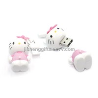 3D Hello Kitty USB Pen Drive with Key Chain/ Adorable USB Flash Drive